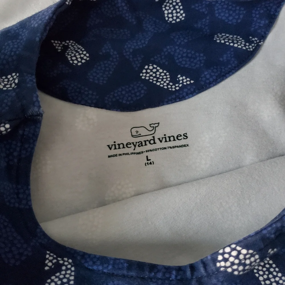 Girls/Youth Vinyard Vines dress. Size large 14. Blue whale print. Like‎ new.